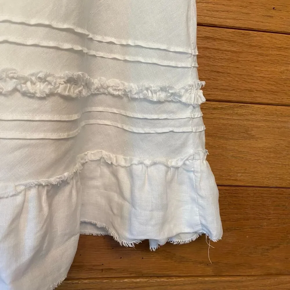 Y2K vintage linen white maxi skirt Old Navy.